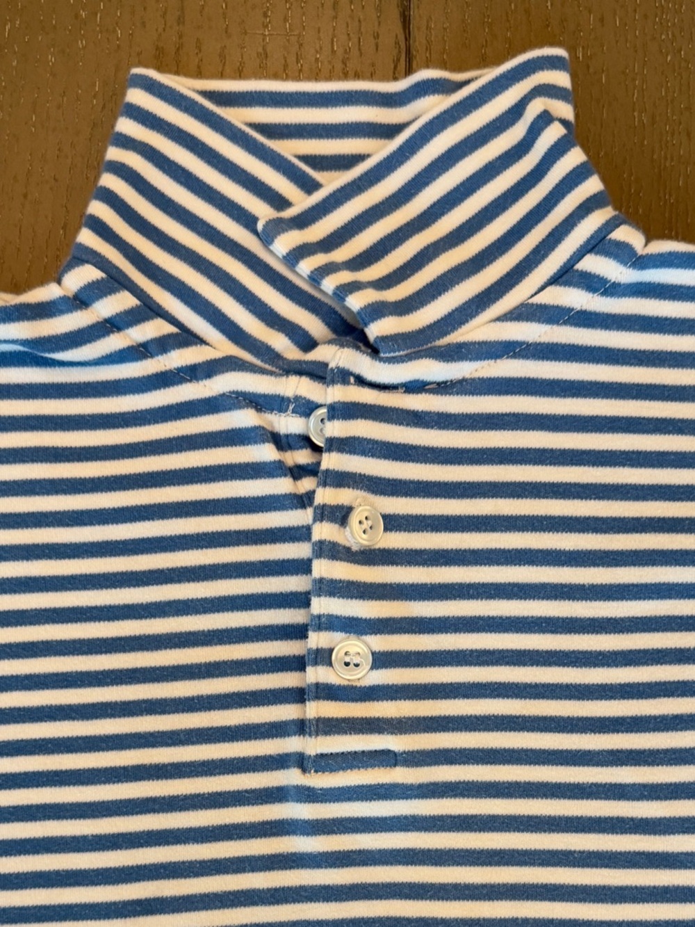 Bella Bliss Boys’ Short-Sleeve Preppy Blue Stripe Cotton Polo Shirt • Size 6 (S) - Picture 5 of 11